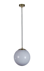 Searchlight Electric Atom II Pendant - Satin Brass & Opal Glass 6077SB
