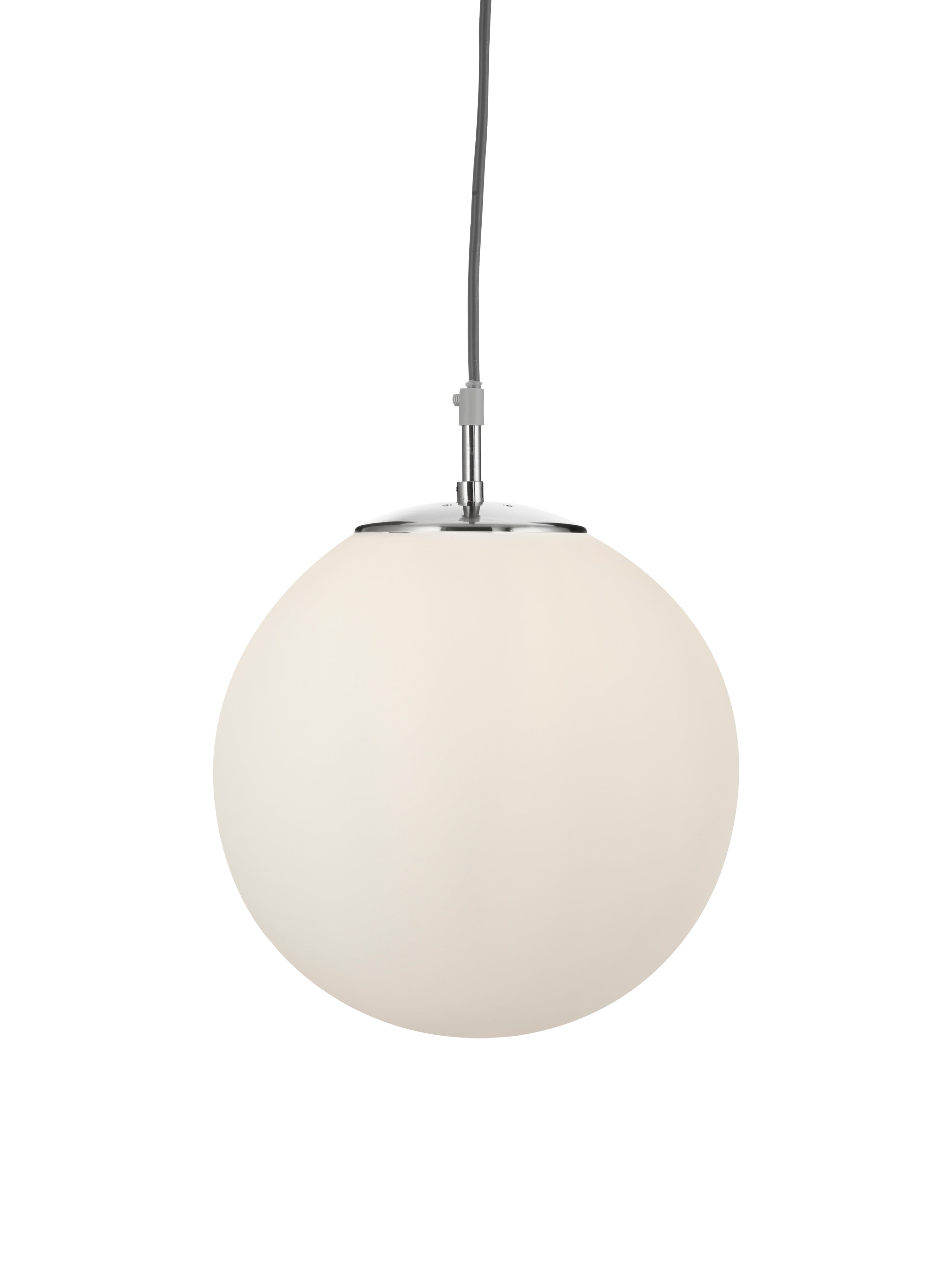 Atom Pendant - Satin Silver & Opal Glass