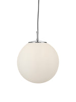 Atom Pendant - Satin Silver & Opal Glass