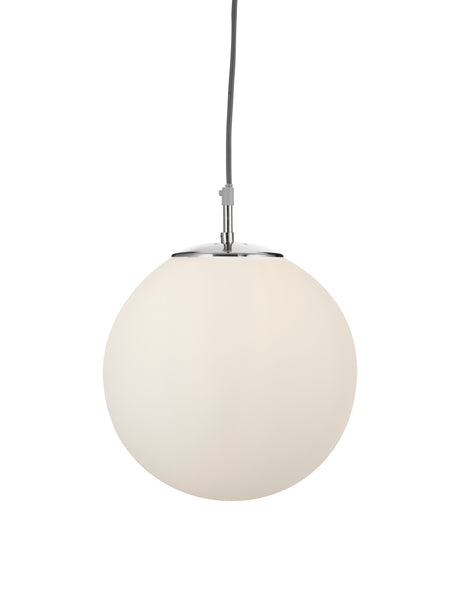 Atom Pendant - Satin Silver & Opal Glass