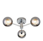 Oscar 3Lt Flush - Chrome Metal & Smoked Glass