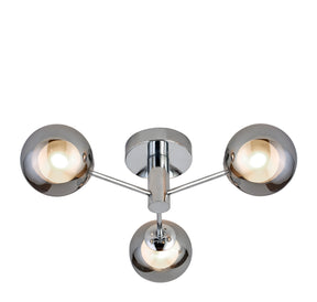 Oscar 3Lt Flush - Chrome Metal & Smoked Glass