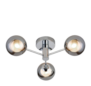 Oscar 3Lt Flush - Chrome Metal & Smoked Glass