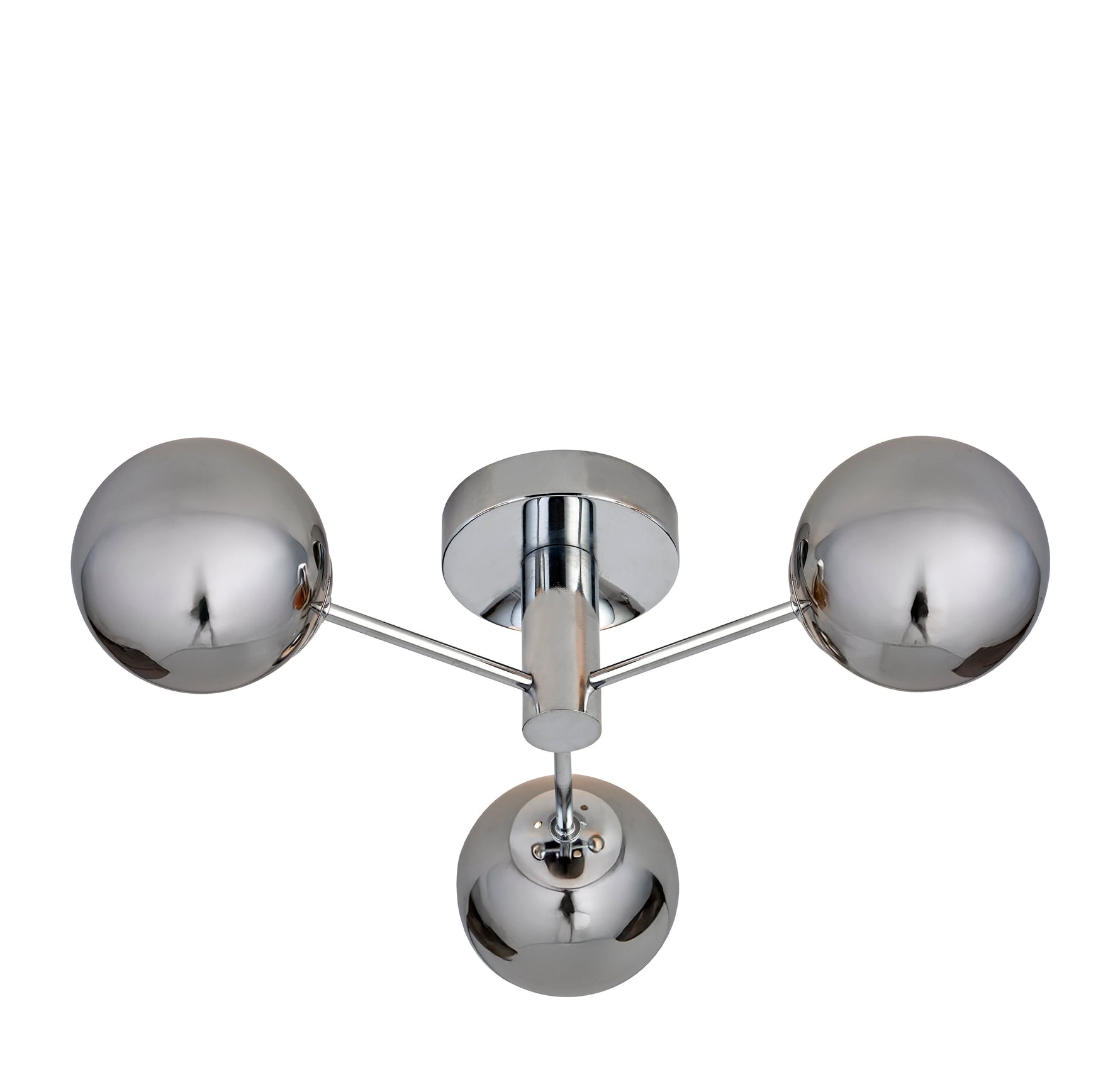 Searchlight Electric Oscar 3Lt Flush - Chrome Metal & Smoked Glass 60812-3SM