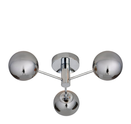 Searchlight Electric Oscar 3Lt Flush - Chrome Metal & Smoked Glass 60812-3SM