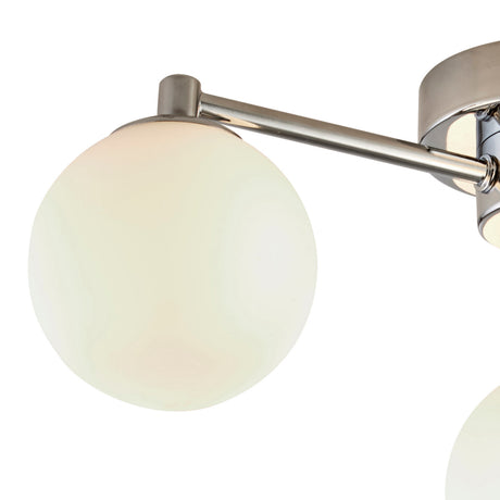 Searchlight Electric Tiberius 3Lt Flush - Chrome Metal & White Frosted Glass 60813-3WH
