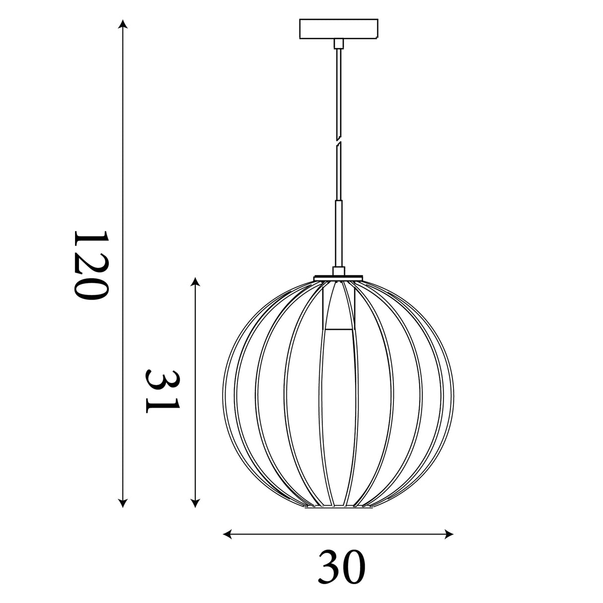Searchlight Electric Rondo Pendant - Black Metal 60830-1BK