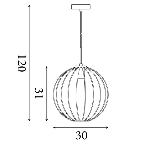 Searchlight Electric Rondo Pendant - Black Metal 60830-1BK