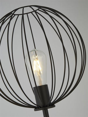 Searchlight Electric Rondo Floor Lamp - Black Metal 60832BK