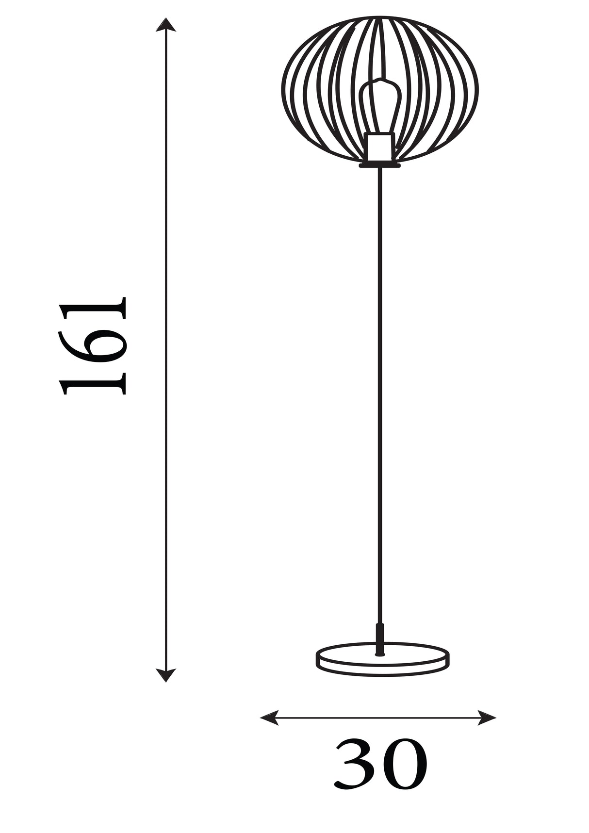 Searchlight Electric Rondo Floor Lamp - Black Metal 60832BK