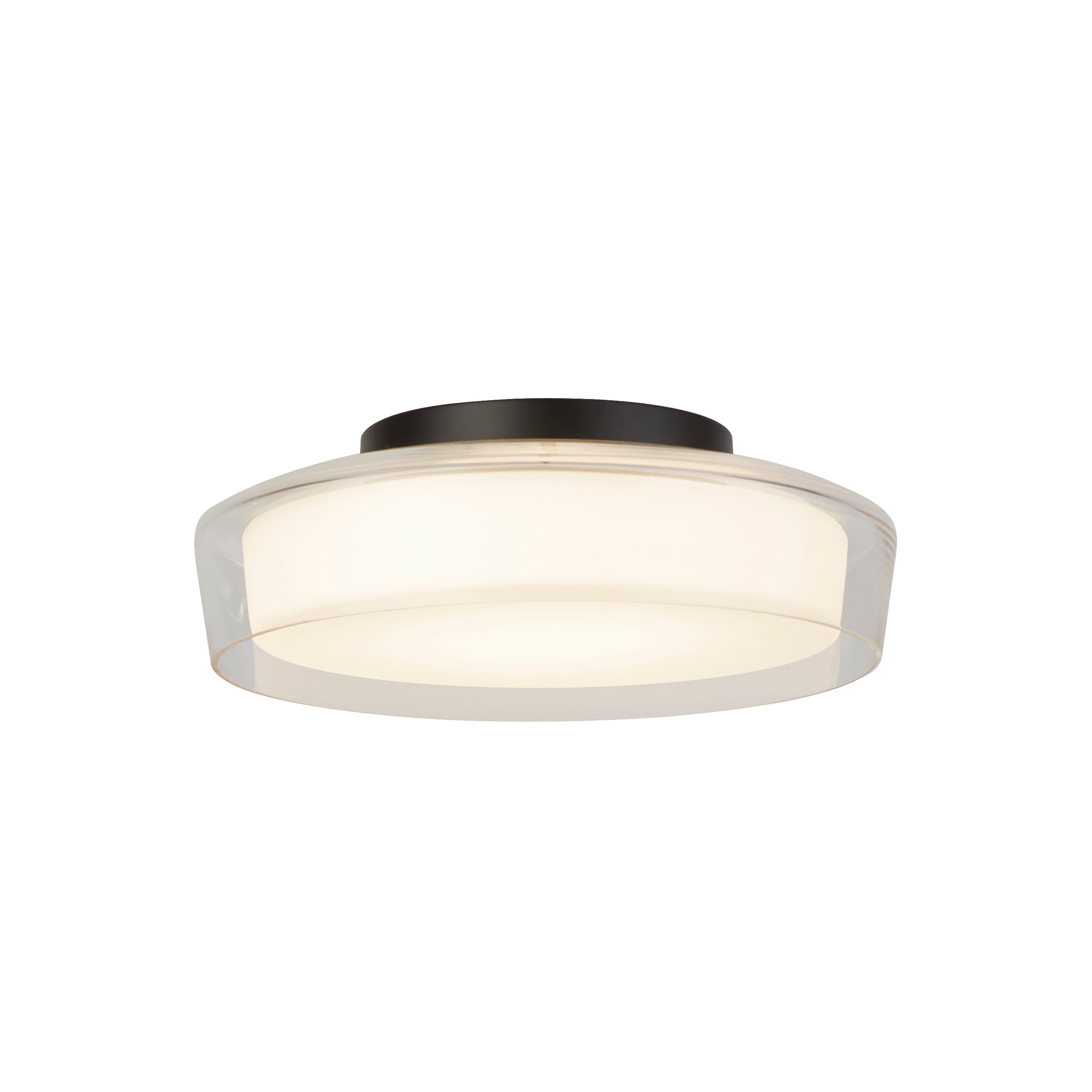 Puck Flush  - Black Metal, Clear & Opal Glass
