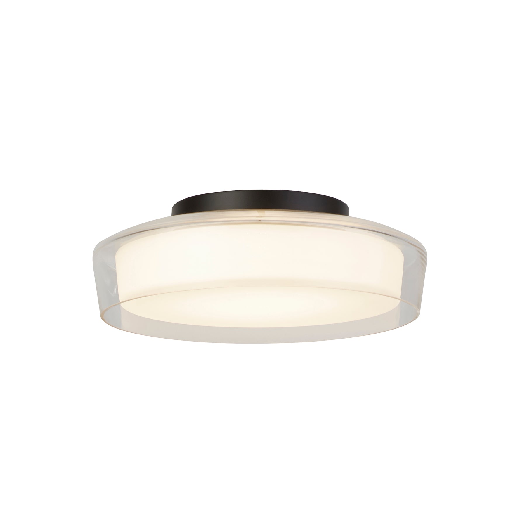 Puck Flush  - Black Metal, Clear & Opal Glass