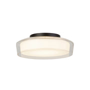 Puck Flush  - Black Metal, Clear & Opal Glass