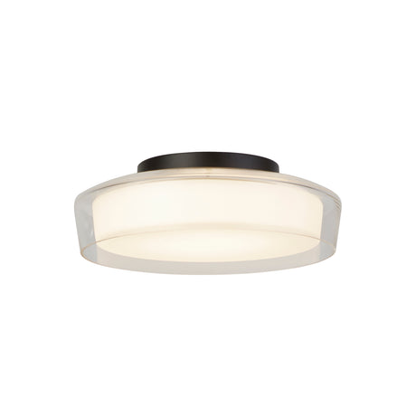 Puck Flush  - Black Metal, Clear & Opal Glass
