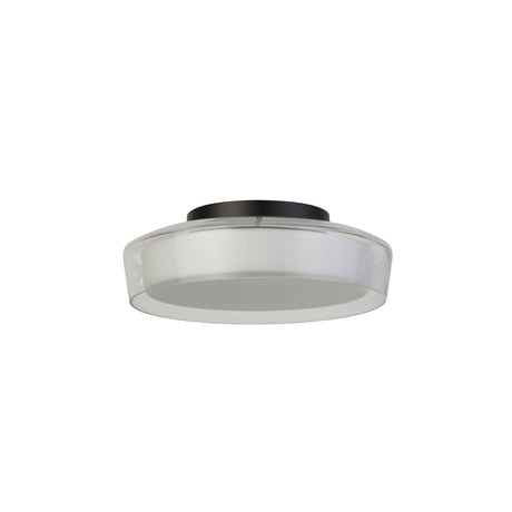 Searchlight Electric Puck Flush  - Black Metal, Clear & Opal Glass 60961BK