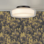 Searchlight Electric Puck Flush  - Black Metal, Clear & Opal Glass 60961BK