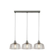 x Odeon 3Lt Bar Pendant - Grey Metal & Glass