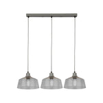 Searchlight Electric x Odeon 3Lt Bar Pendant - Grey Metal & Glass 60999-3CL