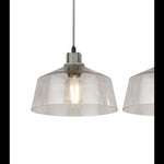 Searchlight Electric x Odeon 3Lt Bar Pendant - Grey Metal & Glass 60999-3CL