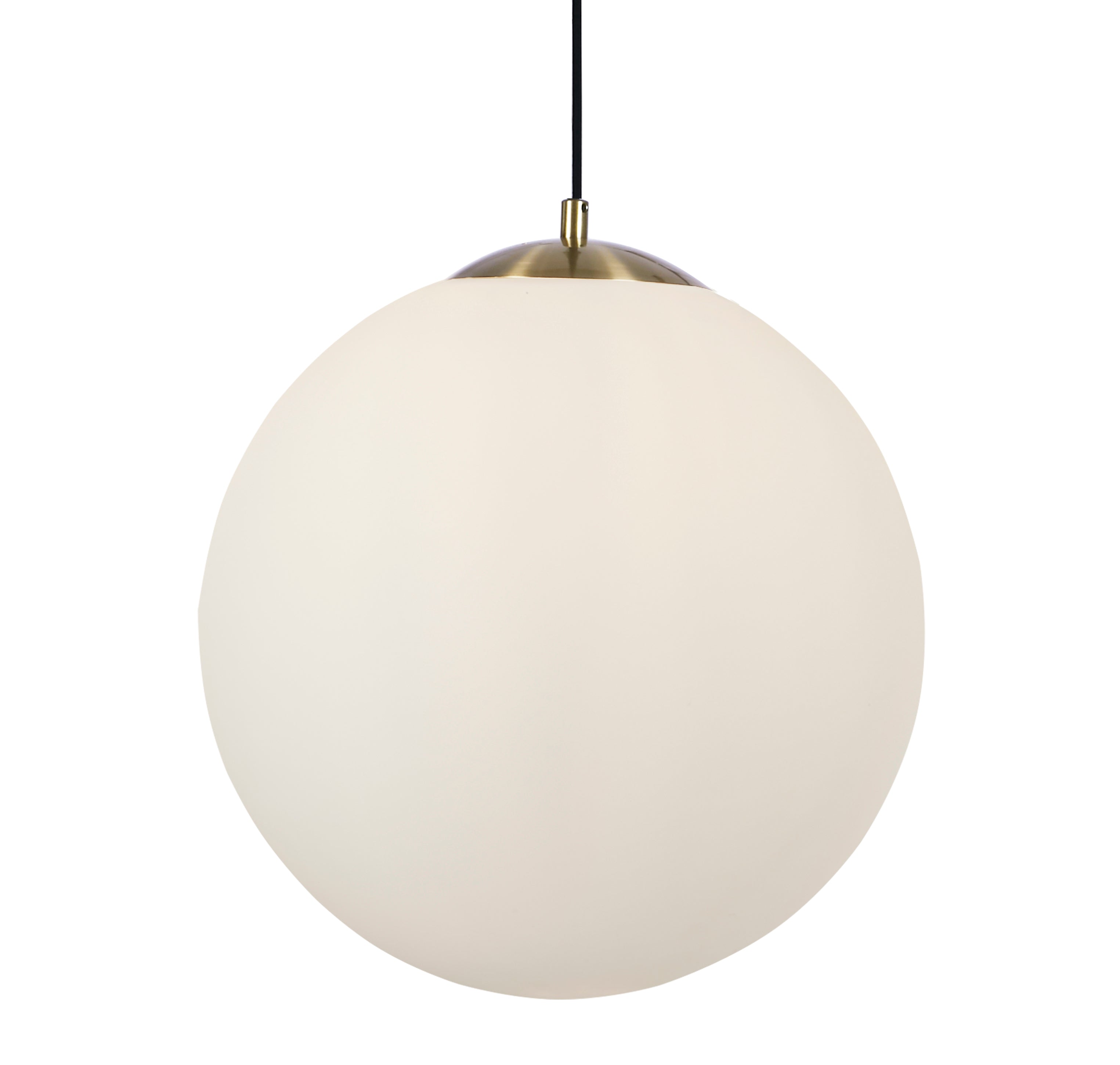 Atom II Pendant - Satin Brass & Opal Glass