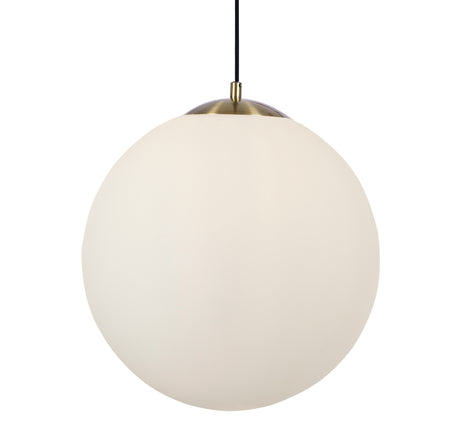 Atom II Pendant - Satin Brass & Opal Glass