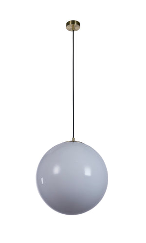 Searchlight Electric Atom II Pendant - Satin Brass & Opal Glass 6099SB