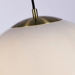 Searchlight Electric Atom II Pendant - Satin Brass & Opal Glass 6099SB