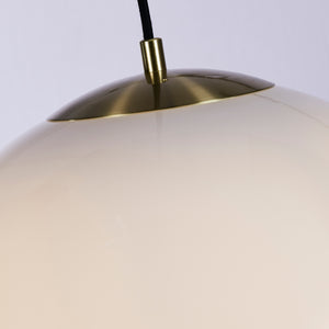 Searchlight Electric Atom II Pendant - Satin Brass & Opal Glass 6099SB