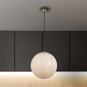 Searchlight Electric Atom II Pendant - Satin Brass & Opal Glass 6099SB