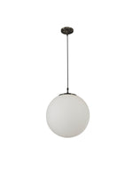 Searchlight Electric Atom Pendant - Black Metal & Opal Glass 6099