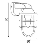 Searchlight Electric Seaside Outdoor Wall Light - Silver Plastic 61133SI
