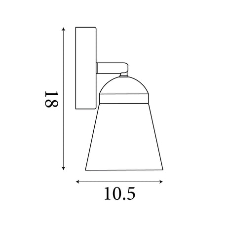 Searchlight Electric Mega Spotlight Wall Light - Black Metal & Smoked Glass 61170-1SM