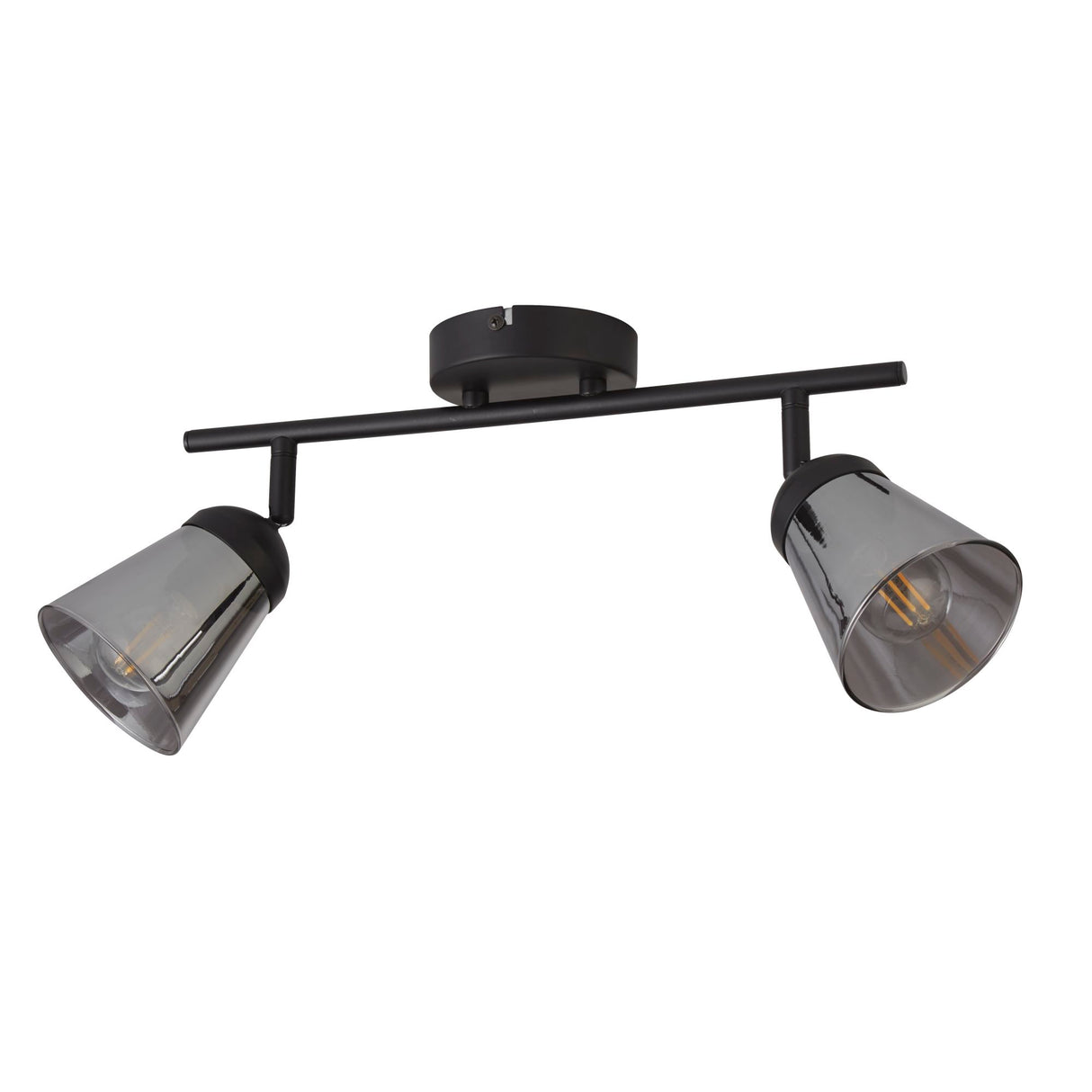 Searchlight Electric Mega 2Lt Spotlight - Black Metal & Smoked Glass 61170-2SM