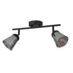 Searchlight Electric Mega 2Lt Spotlight - Black Metal & Smoked Glass 61170-2SM