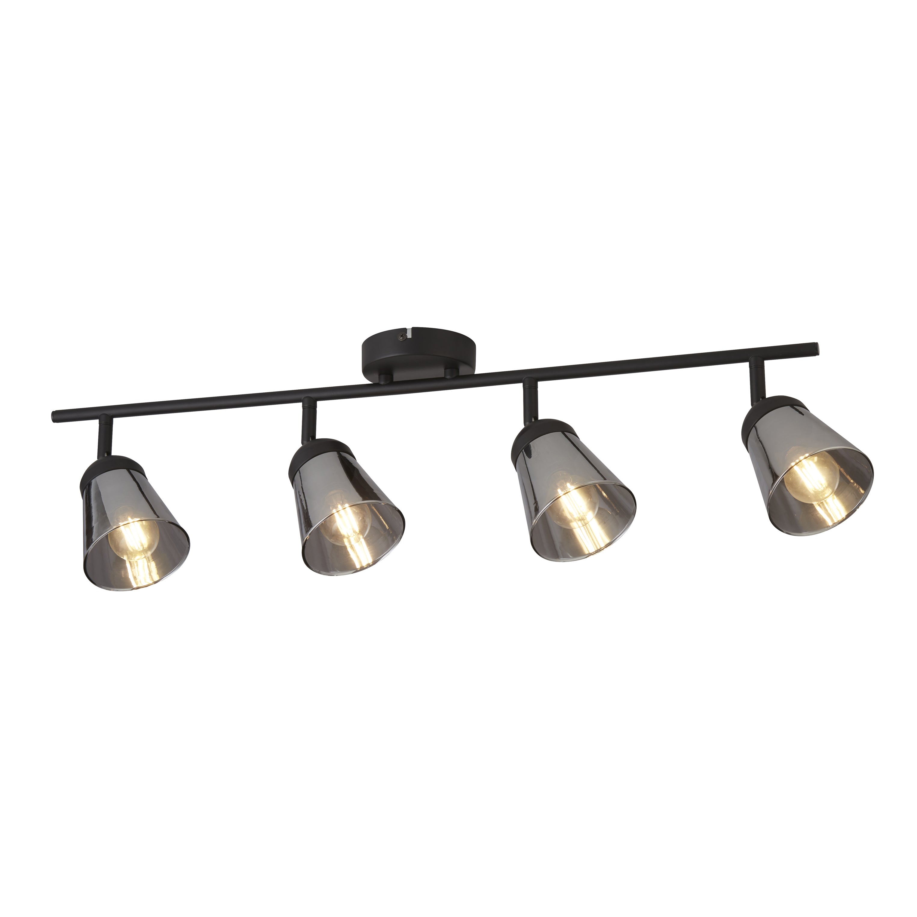 Mega 4Lt Bar Spotlight - Black Metal & Smoked Glass