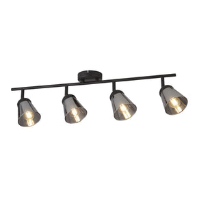 Mega 4Lt Bar Spotlight - Black Metal & Smoked Glass