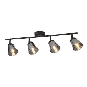 Mega 4Lt Bar Spotlight - Black Metal & Smoked Glass