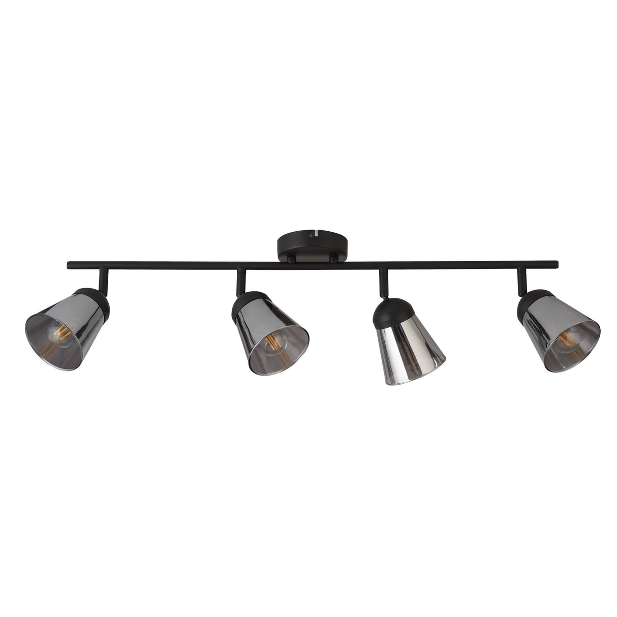 Searchlight Electric Mega 4Lt Bar Spotlight - Black Metal & Smoked Glass 61170-4SM
