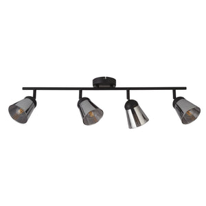 Searchlight Electric Mega 4Lt Bar Spotlight - Black Metal & Smoked Glass 61170-4SM