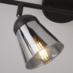 Searchlight Electric Mega 4Lt Bar Spotlight - Black Metal & Smoked Glass 61170-4SM
