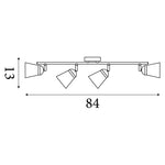 Searchlight Electric Mega 4Lt Bar Spotlight - Black Metal & Smoked Glass 61170-4SM