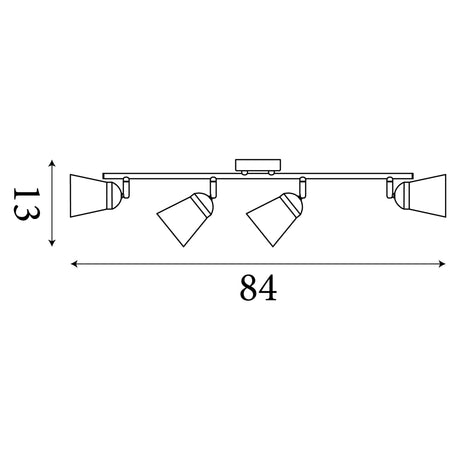 Searchlight Electric Mega 4Lt Bar Spotlight - Black Metal & Smoked Glass 61170-4SM