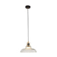 Glossop Pendant - Glass, Black & Brass Metal