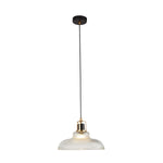Glossop Pendant - Glass, Black & Brass Metal