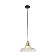 Glossop Pendant - Glass, Black & Brass Metal