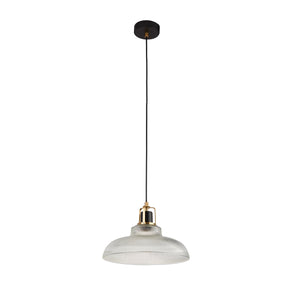 Searchlight Electric Glossop Pendant - Glass, Black & Brass Metal 61189BK