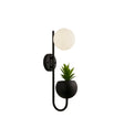 x Lunar Wall Light - Black Metal & Opal Glass