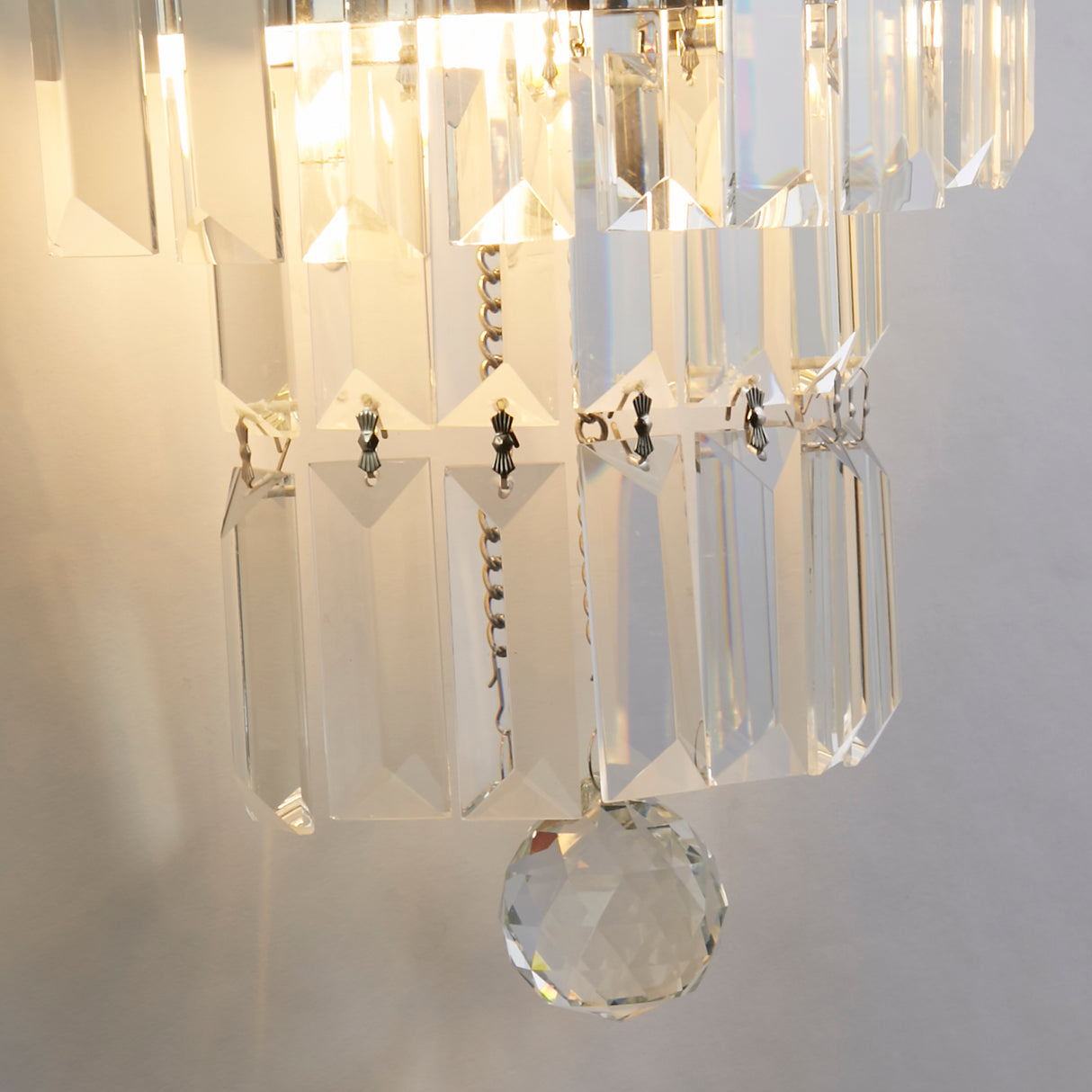 Searchlight Electric Empire 2LT Wall Light, Chrome with Clear Crystal 61321-2CC