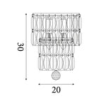 Searchlight Electric Empire 2LT Wall Light, Satin Brass Metal & Champagne Crystal 61321-2SB