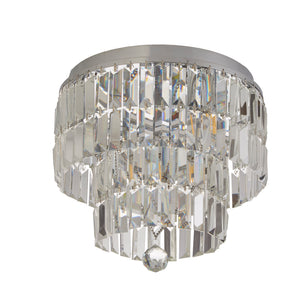Searchlight Electric Empire 4Lt Flush - Chrome Metal & Clear Crystal 61321-4CC